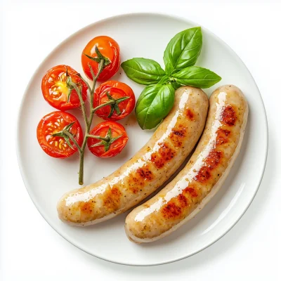 Boiled Sausages with Tomatoes