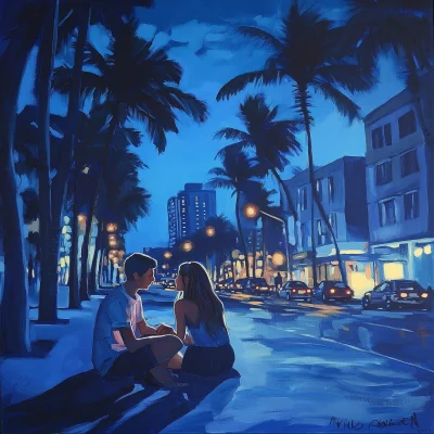 Young Lovers on Ocean Drive