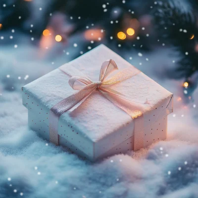 Elegant Gift Box in Snow