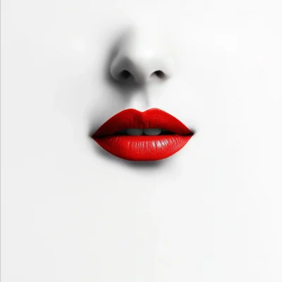 Minimalist Red Lips