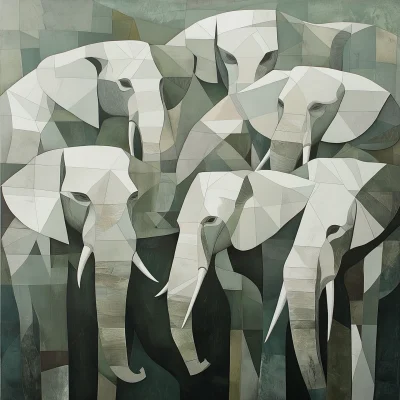 Minimalistic Elephant Herd