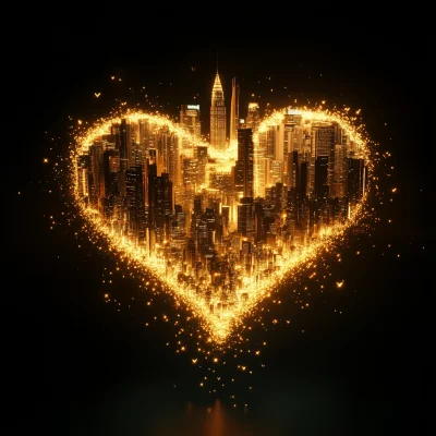 Heart Shaped Golden City