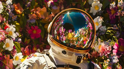 Cosmic Floral Astronaut