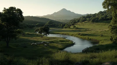 Serene Landscape with Mount Horeb