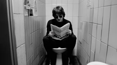 John Lennon in a Public Toilet