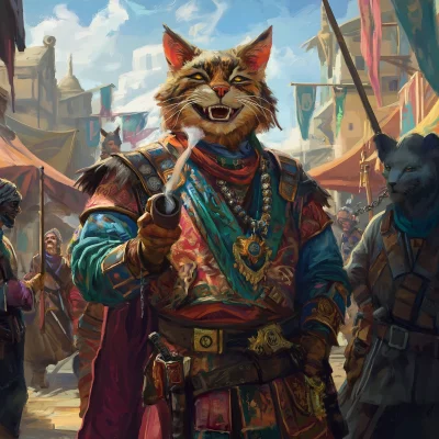 Tabaxi Trader and Bodyguard