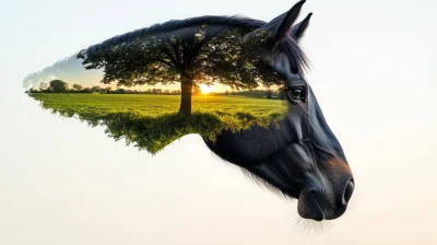 Black Horse Head Close-Up