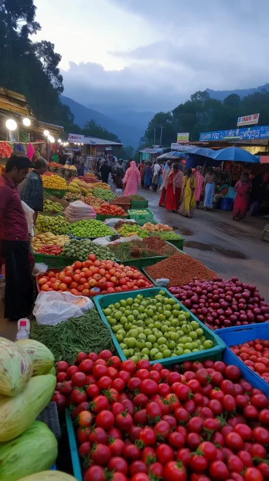 Bustling Market Scene