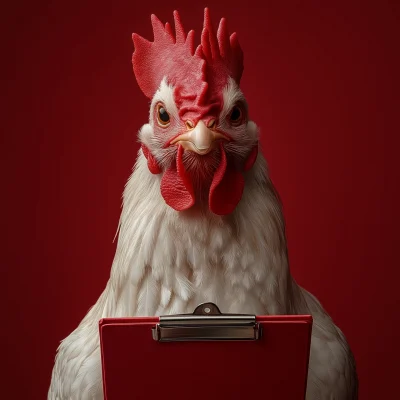 White Chicken with Clipboard