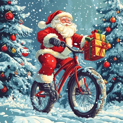 Santa Claus on a Bike