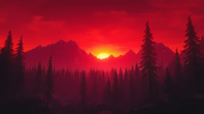 Vivid Red Sunset