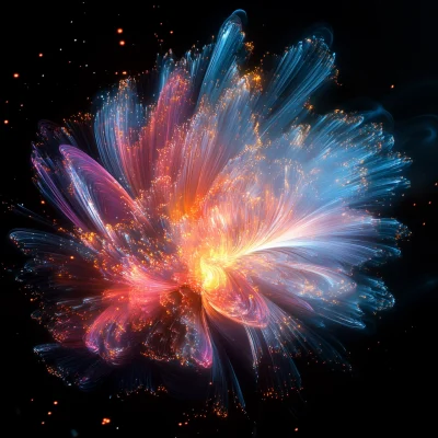 Colorful Fireworks in Abstract