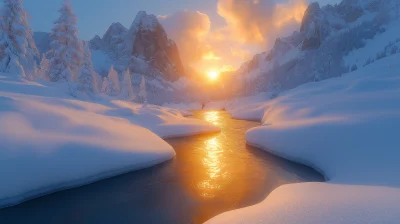 Winter Mountain Scenery