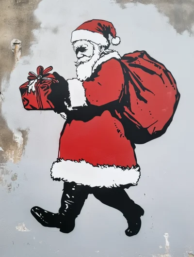 Santa Claus in Urban Art Style