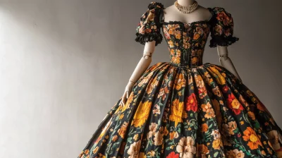 Elegant Floral Dress Display