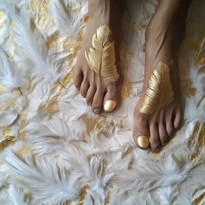 Feet on Feather Fabric