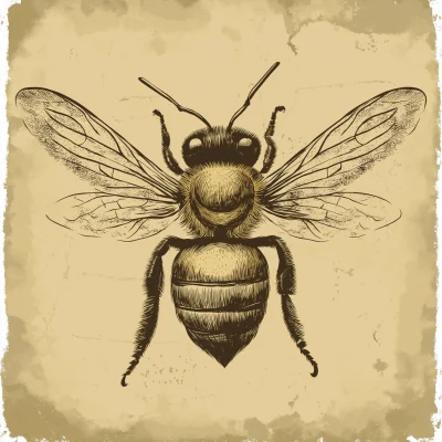 Vintage Honey Bee Illustration