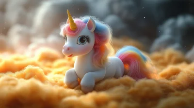 Cute Unicorn 3D Rendering