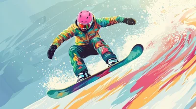 Snowboarder in Action