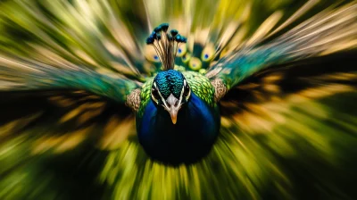 Peacock In Flight