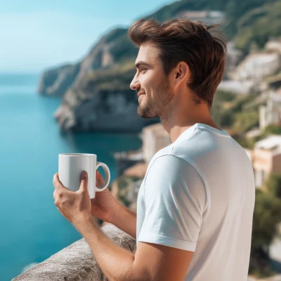 Happy Man with Mug