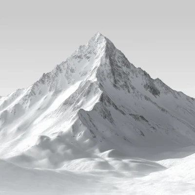 Snowy Mountain in Greyscale