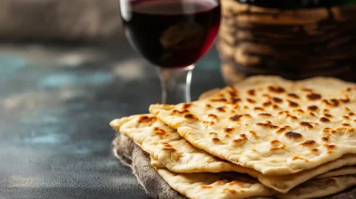 Traditional Jewish Flatbread with Wine