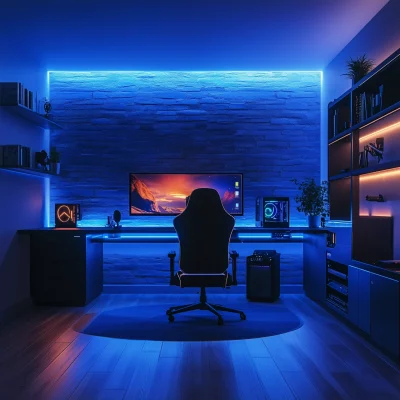 Blue LED Gaming Room