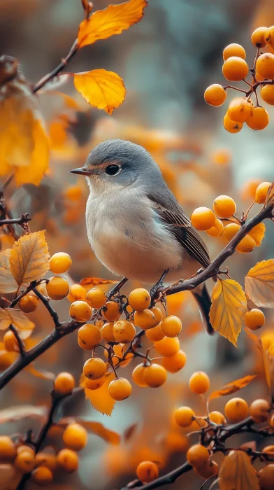 Cute Bird on Branch