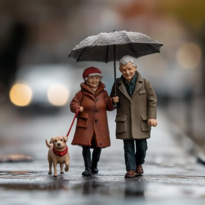 Cute Brazilian Elderly Couple Walking