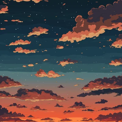 Scattered Sky at Sunset