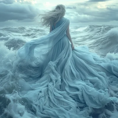 Mystical Woman by the Ocean