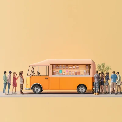 Orange EV Ice Cream Van