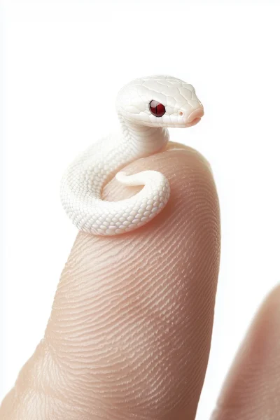 Micro Baby Snake on Finger