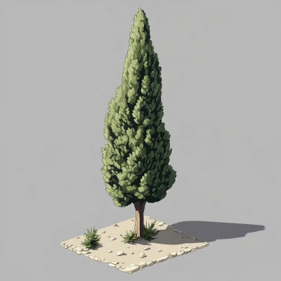 Isometric Cypress Tree