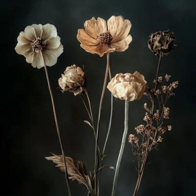 Dried Flowers in Moody Lighting