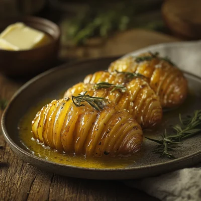 Golden Hasselback Potatoes