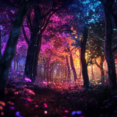 Colorful Forest Lights