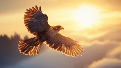 Majestic Falcon in Flight