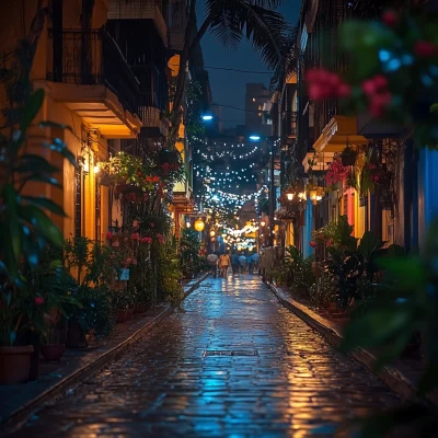 Night Street in Guayaquil