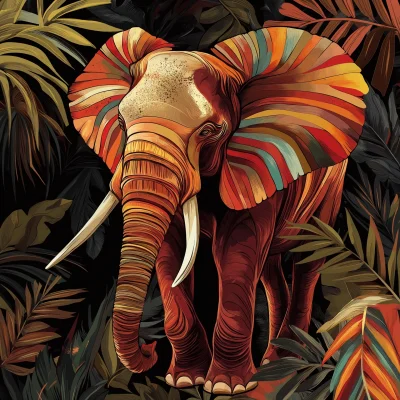 Colorful Elephant Illustration