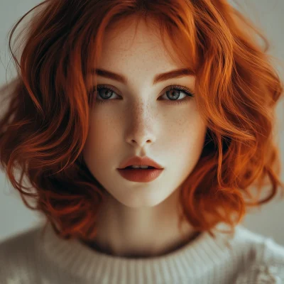 Girl with Red Bob Hair