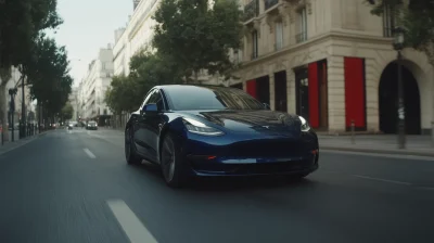 Tesla Test Drive in Paris Suburbs