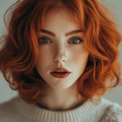 Girl with Red Bob Hair