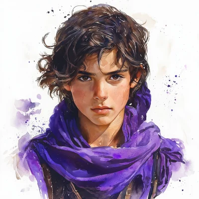 Middle Eastern Boy in Medieval Clothing