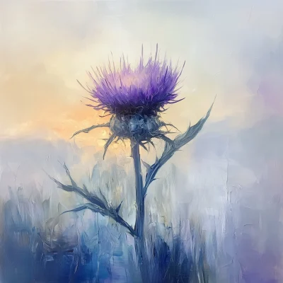 Scottish Thistle Painting