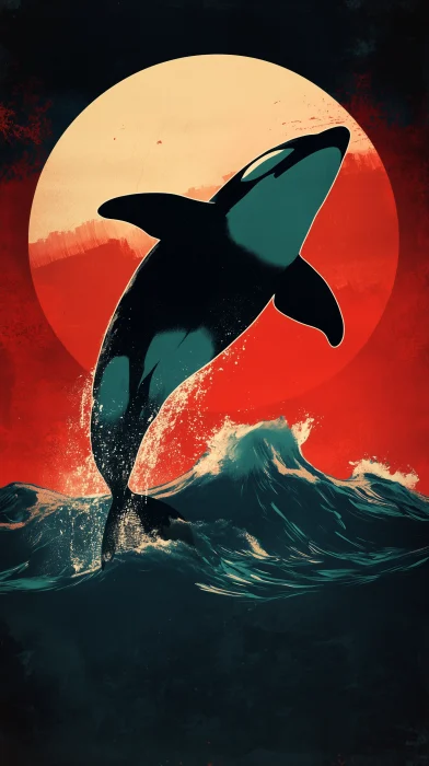 Colorful Orca Poster