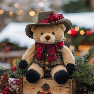 Christmas Teddy Bear Cowboy