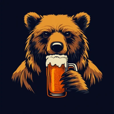 Bear Drinking Beer Logo