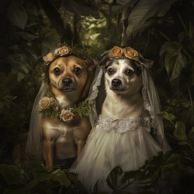 Dogs in Wedding Attire